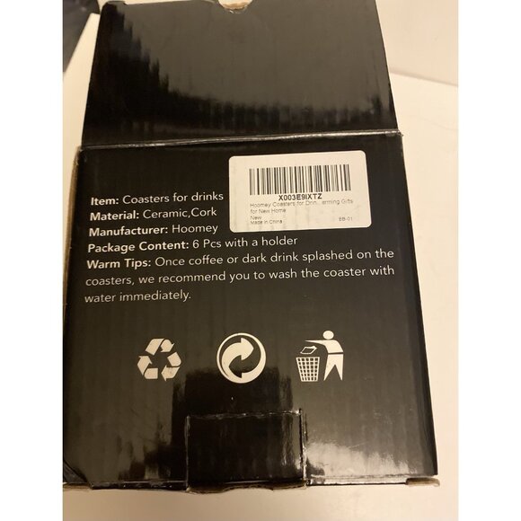 Hoomey Coasters Set of 6 Bible Christian Absorbent Drink Coasters & Holder - Picture 7 of 8